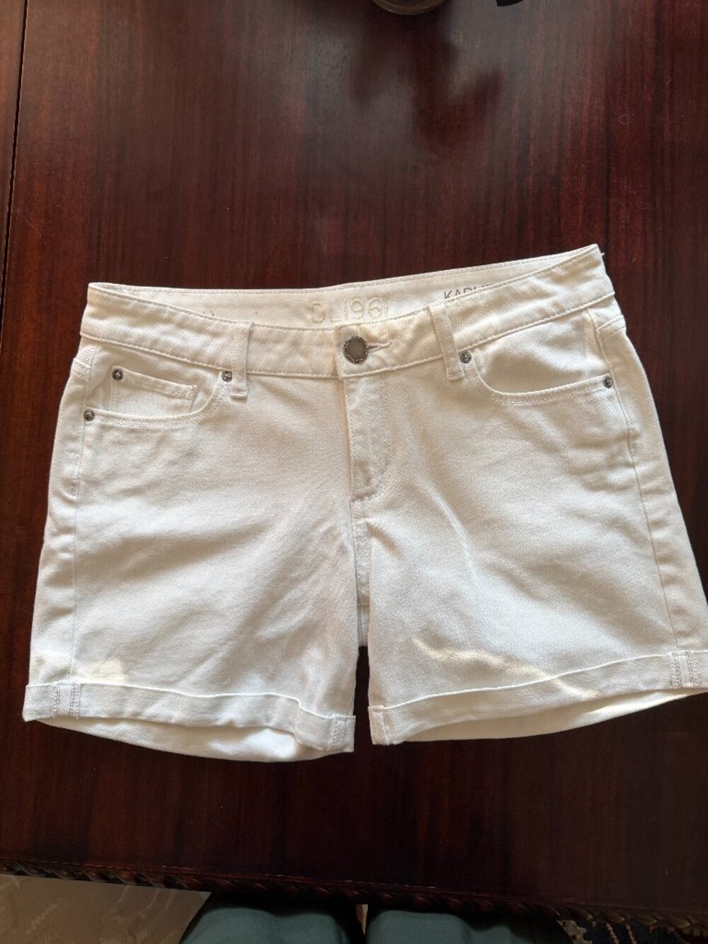DL1961 Karlie Boyfriend Jean Shorts White Denim Size 26